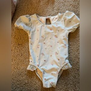 Tommy Bahama Blue and White Striped Kids Bodysuit